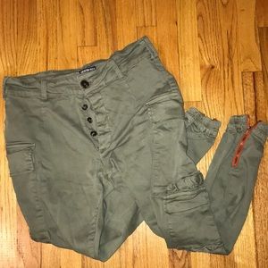 Fashion Nova army green high waisted joggers